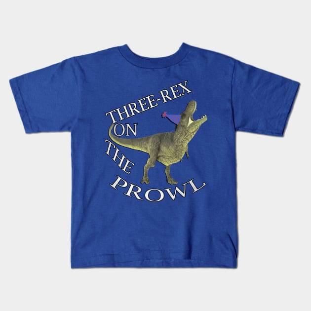 Birthday 3 Dino T-Rex Funny Three-Rex Gift Kids T-Shirt by tamdevo1